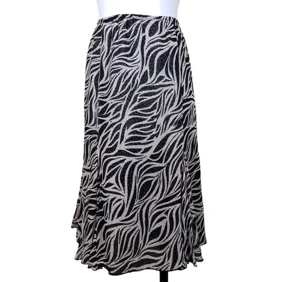 Jupe Midi En Lin Noir Peter Nygard - Taille 22 (plus Size) - Neuf Avec étiquettes - Broderies